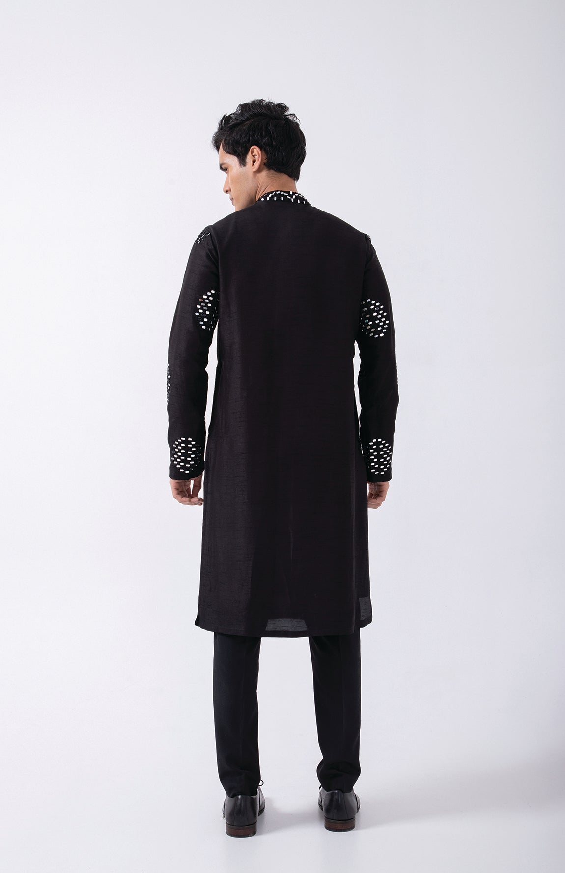 BLACK ALL OVER MIRROR EMBRIODERY KURTA SET