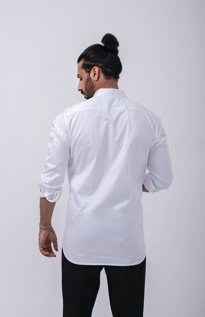WHITE LION MOTIF SHIRT
