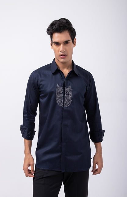 NAVY BLUE OWL SHIRT