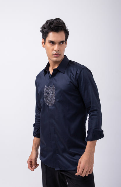 NAVY BLUE OWL SHIRT