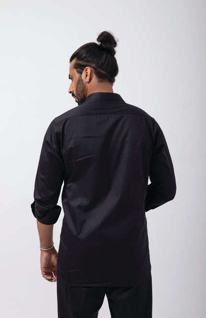 BLACK SIDE ABSTRACT KARDANA SHIRT