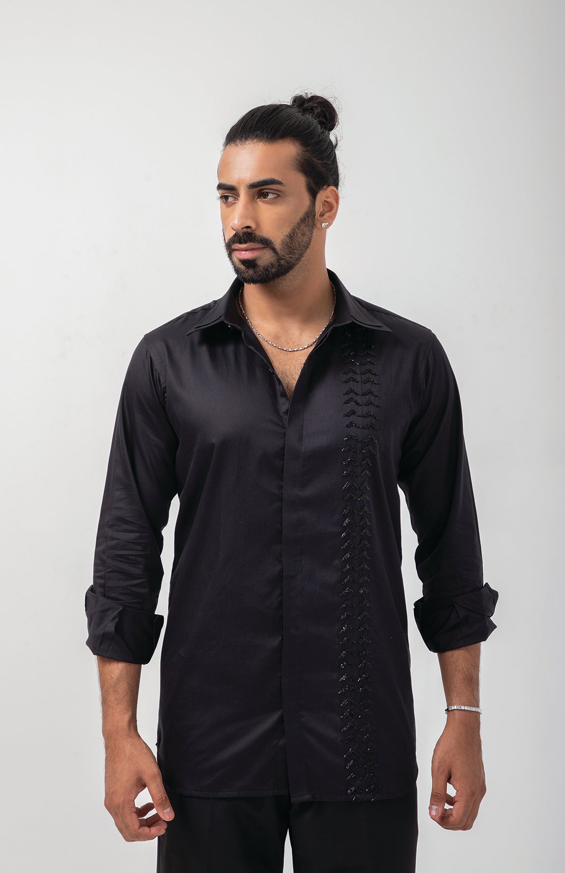 BLACK SIDE ABSTRACT KARDANA SHIRT