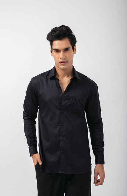 BLACK BIRDS ON  BRANCH SHIRT