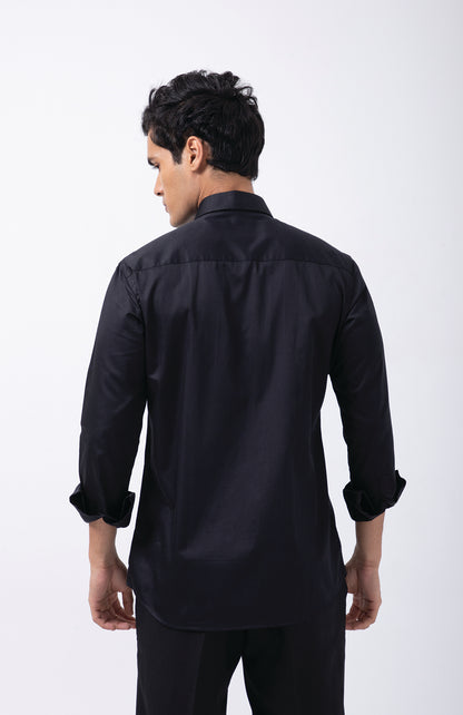 BLACK LEOPARD SKIN ONE SIDE SHIRT